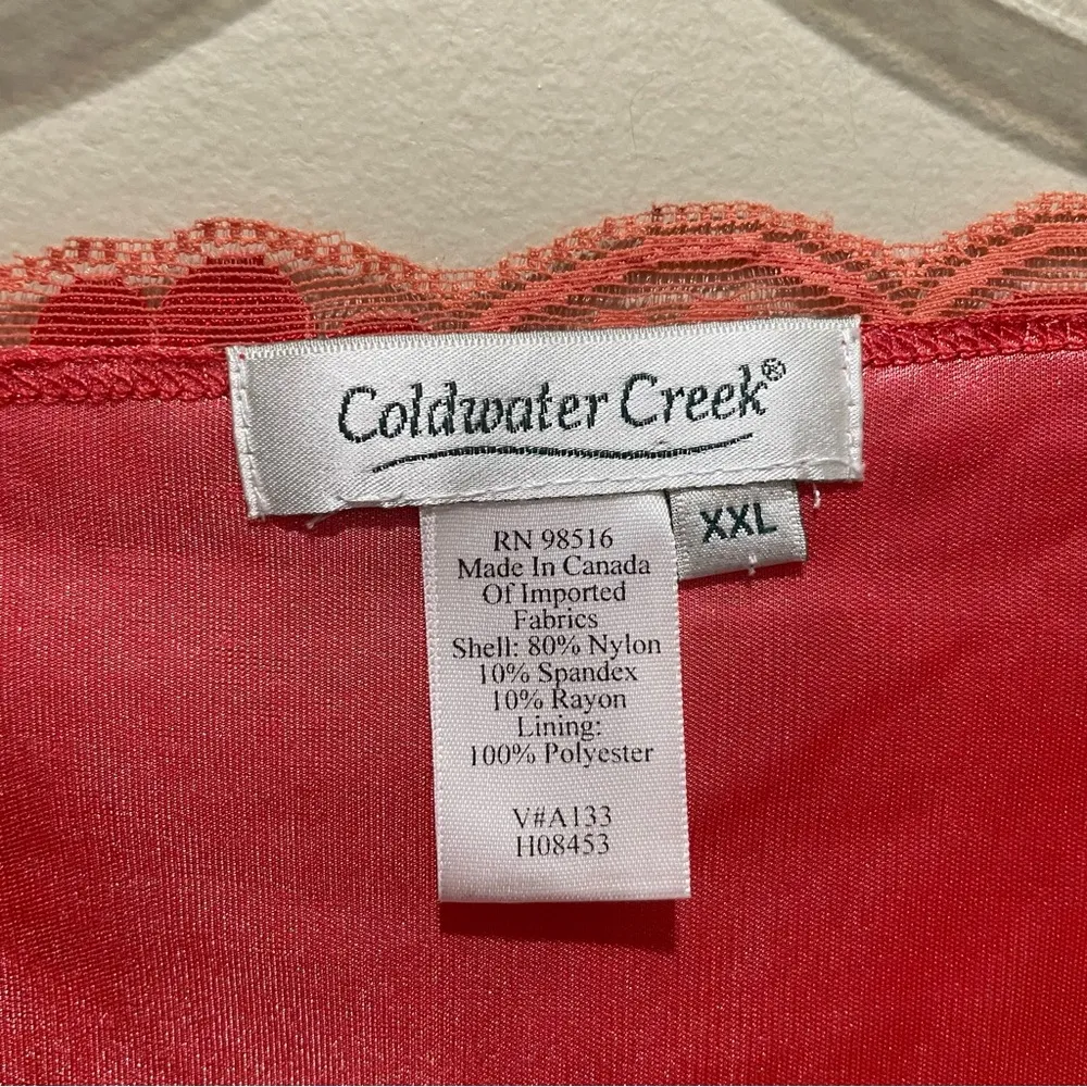 Coldwater Creek Coral Lace Top Women’s Plus Size XXL Short Sleeve Lined - Image 7