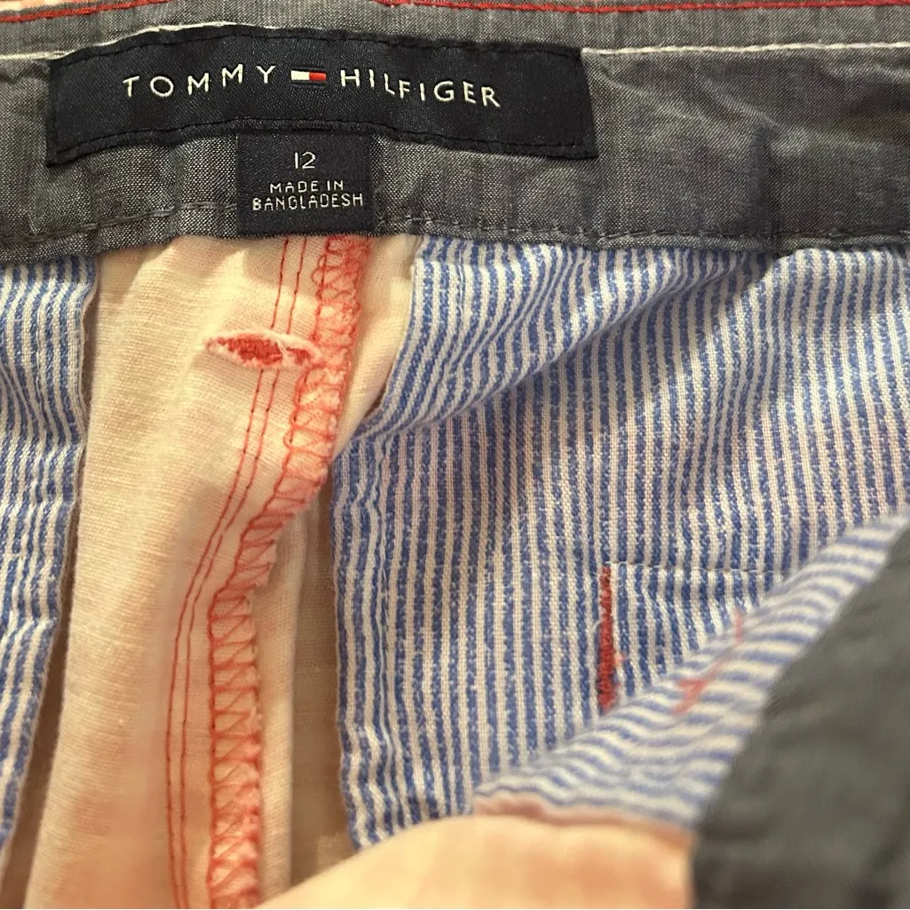 Tommy Hilfiger Heritage Hampton Red White Stretch Chino Gingham Pants Size 12 - Image 13
