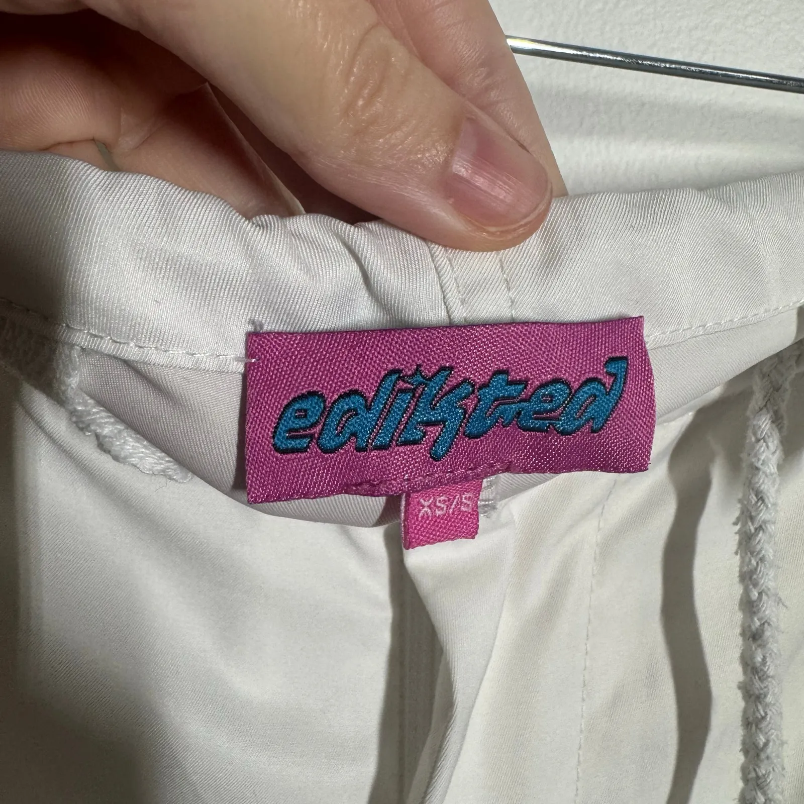 Edikted 90s TLC Nylon Baggy Oversized Jogger Pant Women XS/S White Streetwear - Image 7