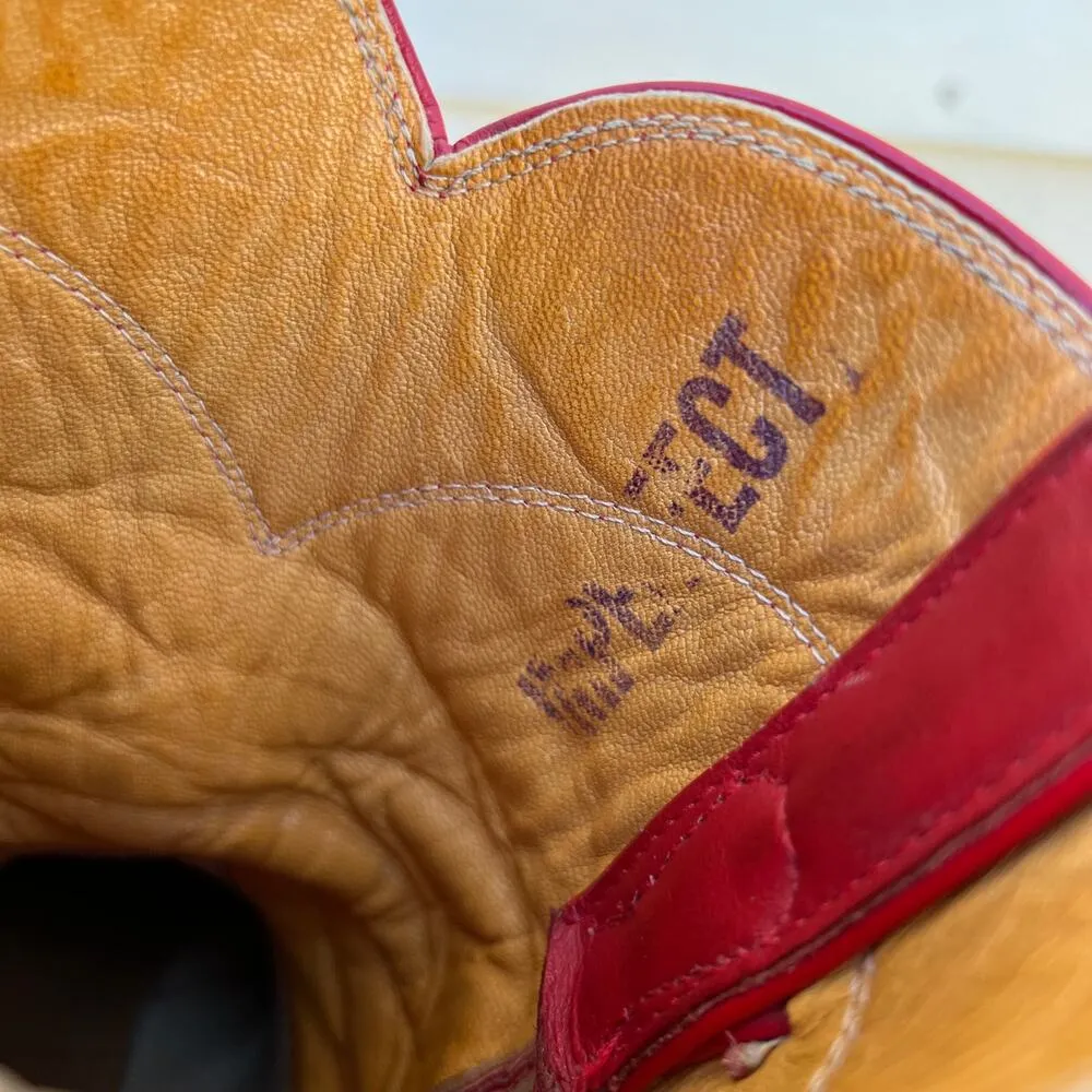 Vintage 80s Justin Boots Red Roper Pull On Boots Mens 7D/Womens 9 - Image 9