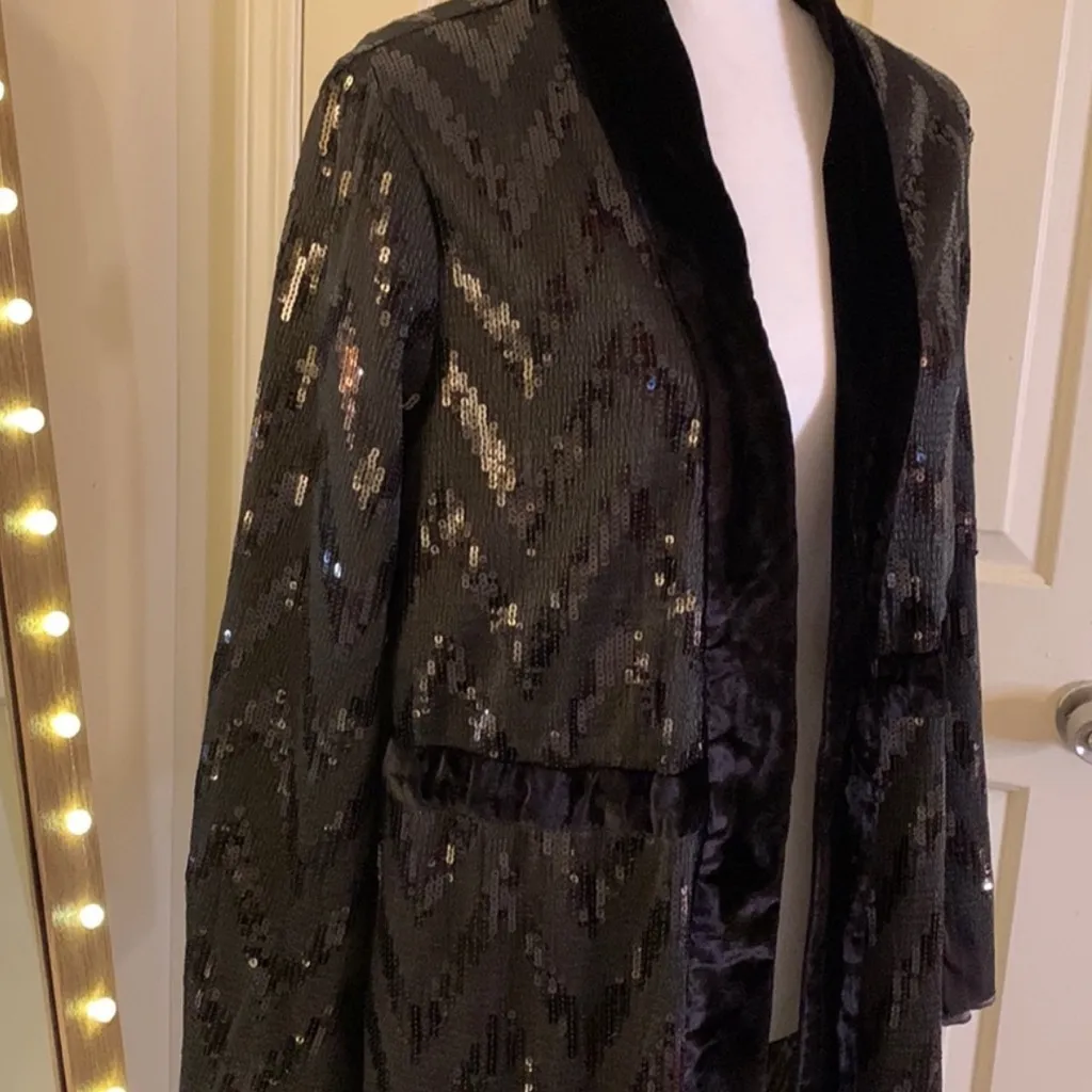 Free People‎ Stardust Sequin Fringe Duster XS - Image 4