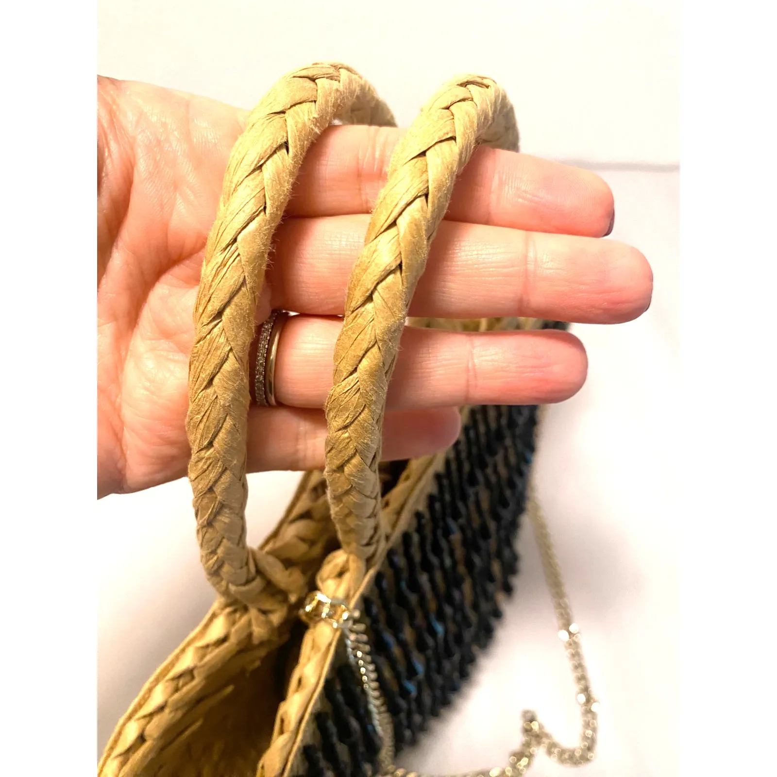 NWOT Zara mini woven beaded fringe bag - Image 6