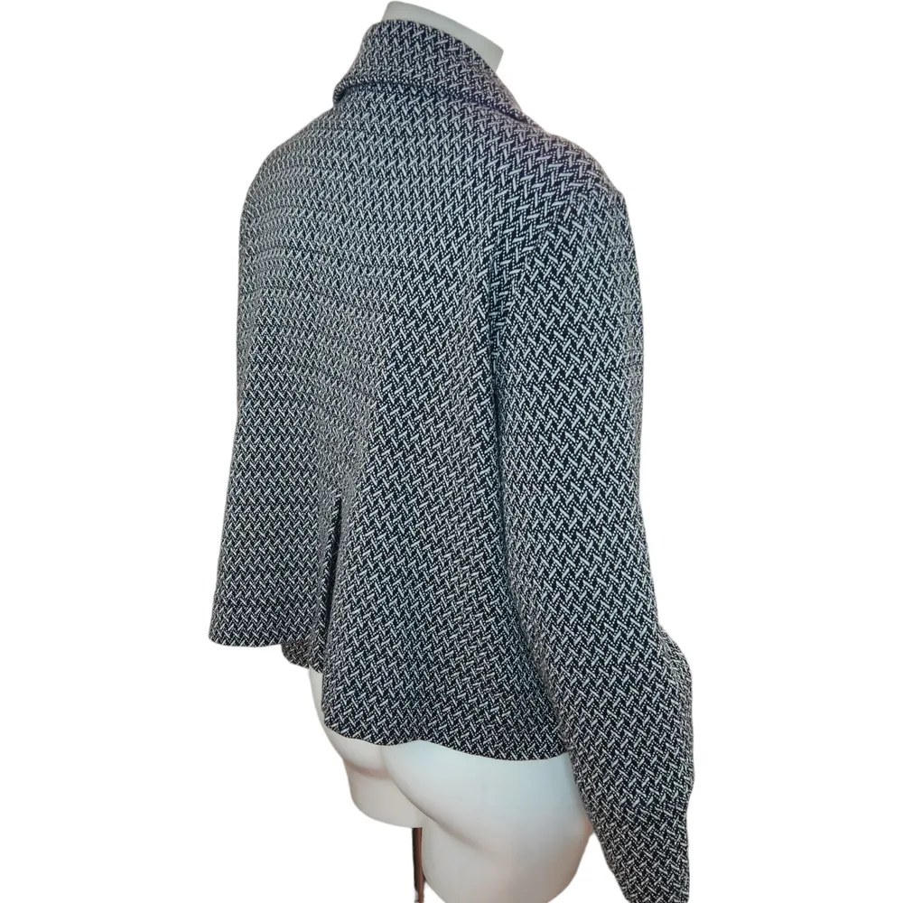 Charter Club Herringbone Jacket Sz L Women’s Gray Black & White Academia Peacoat - Image 8