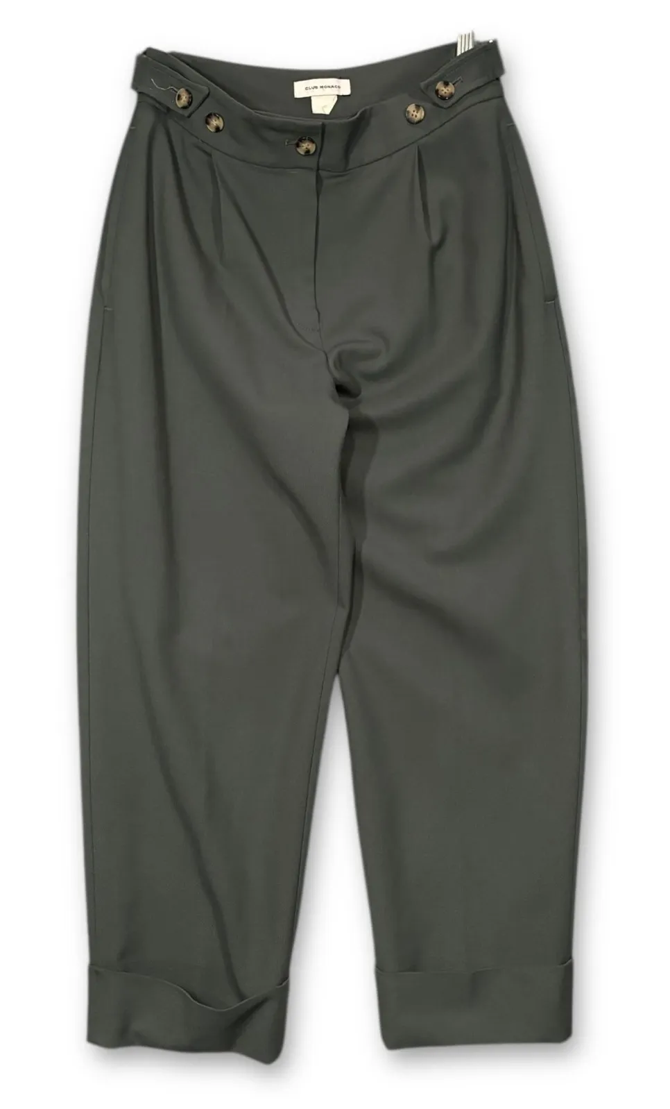 Club Monaco Wool Blend High Waisted Pleated Trousers Pants Dark Gray Women's 4 - Image 1