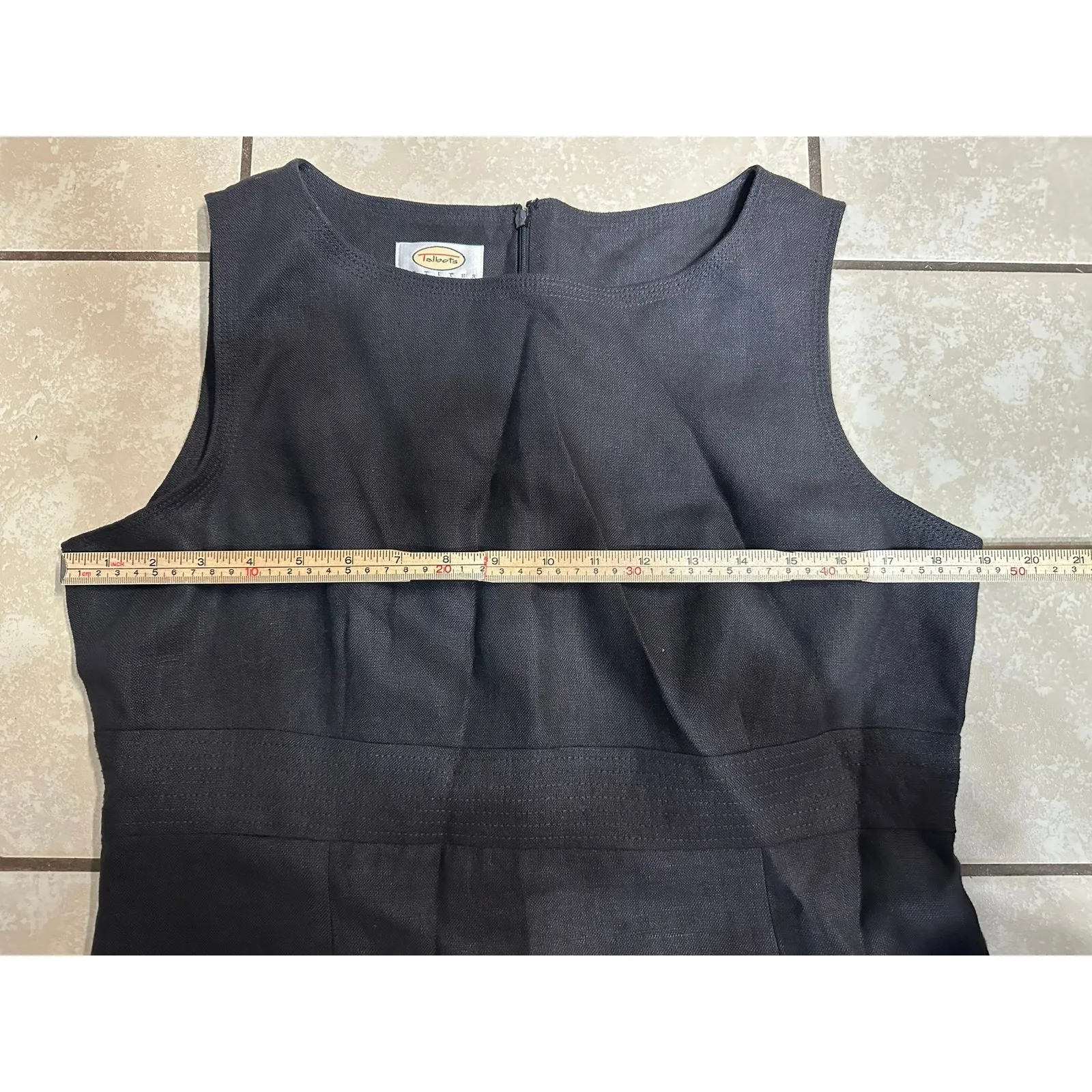 Talbots Women Dress Black 14P Petite A Line Sleeveless Irish Linen Sheath Resort - Image 5