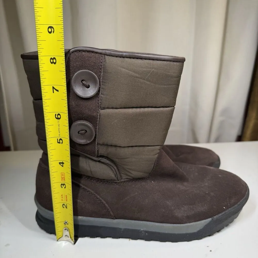 Lands End Womens Brown Casual Suede 394102 Mid Calf Winter Boots Size 8 B - Image 9