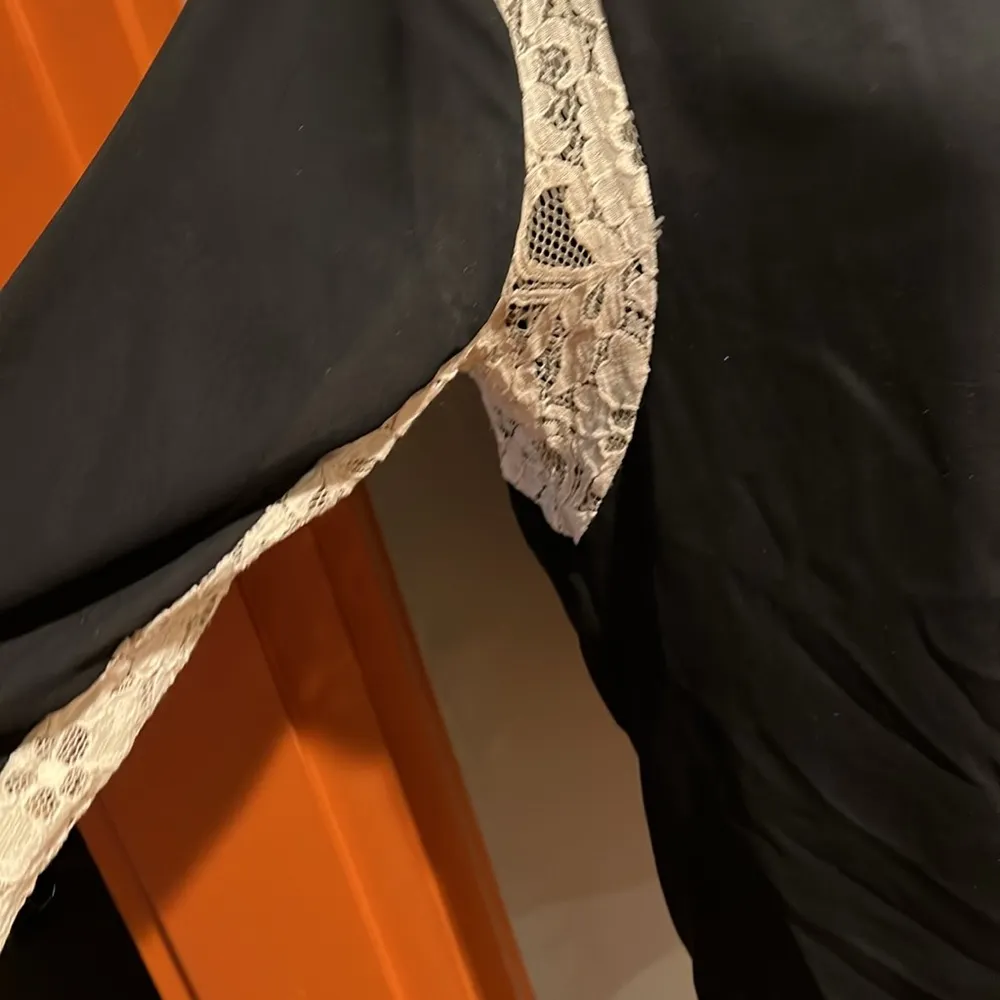 Renee C. Semi-Sheer Lace Insert Blouse (M) - Image 3