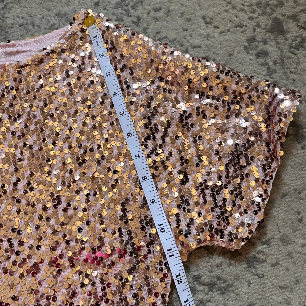 Anna-Kaci pink/gold/warm sequin shirt - Image 3