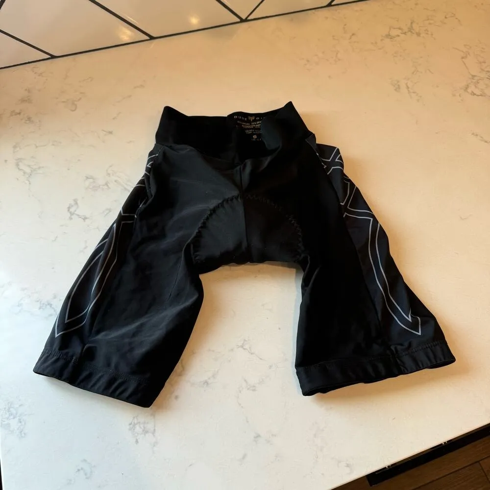 Dude Girl padded cycling bike shorts DG logo tribal graphic accents black size S - Image 6