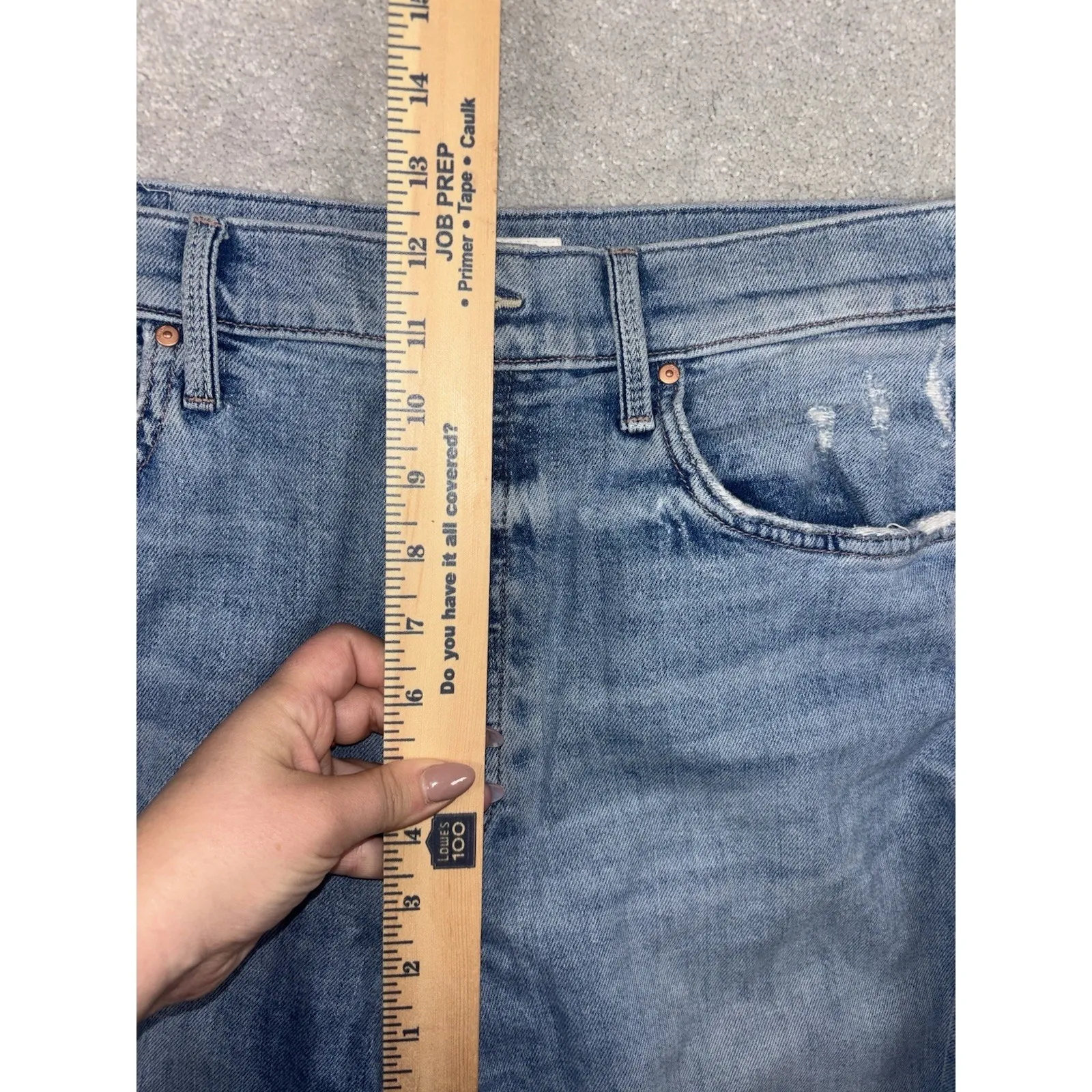 mother superior jeans high waistwd hiker hover slay‎ it with flowers 32 Button Blue Size undefined - Image 10