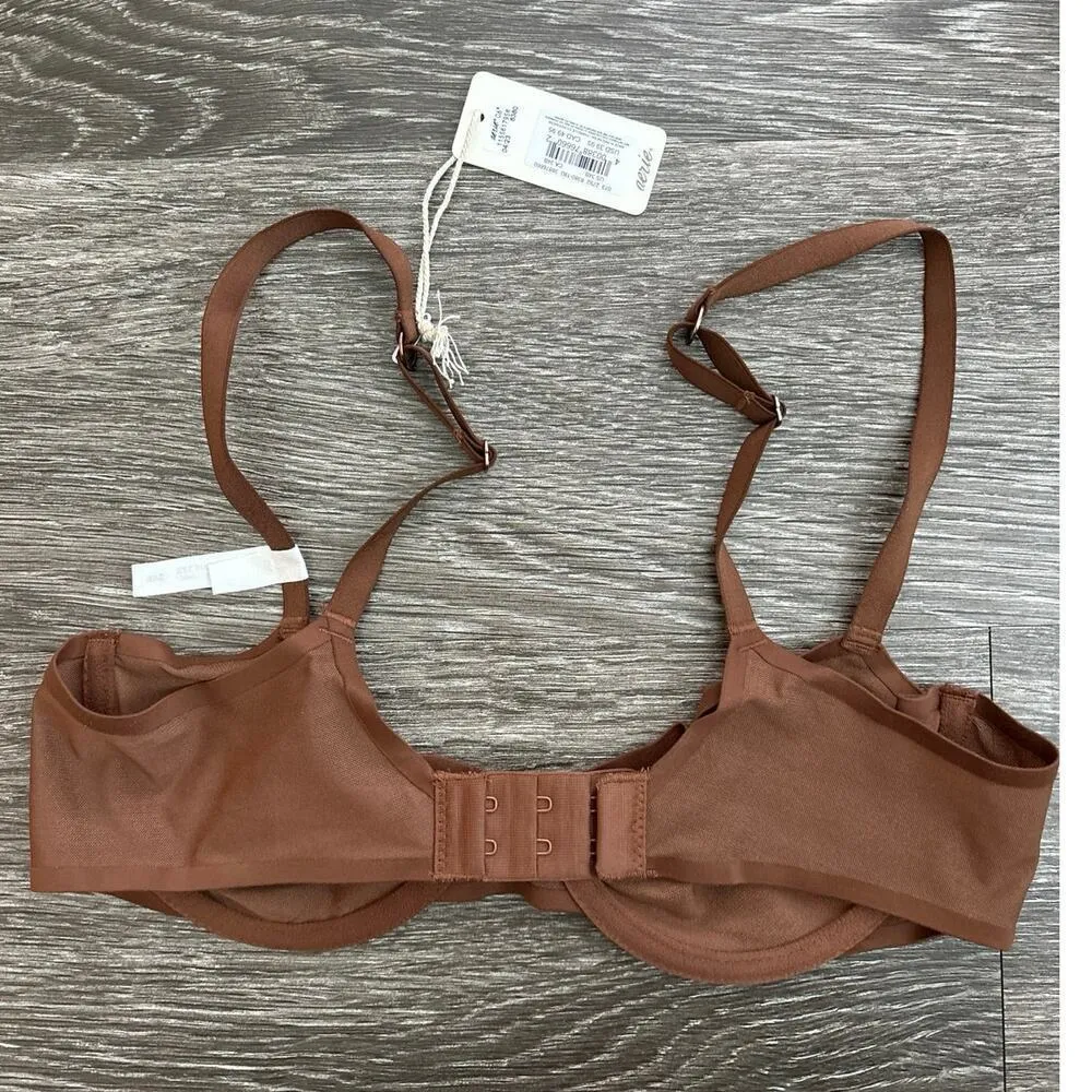 NWT Aerie Smoothez Balconette Mesh Wired Bra In Chocolate Brown Size 34B - Image 5