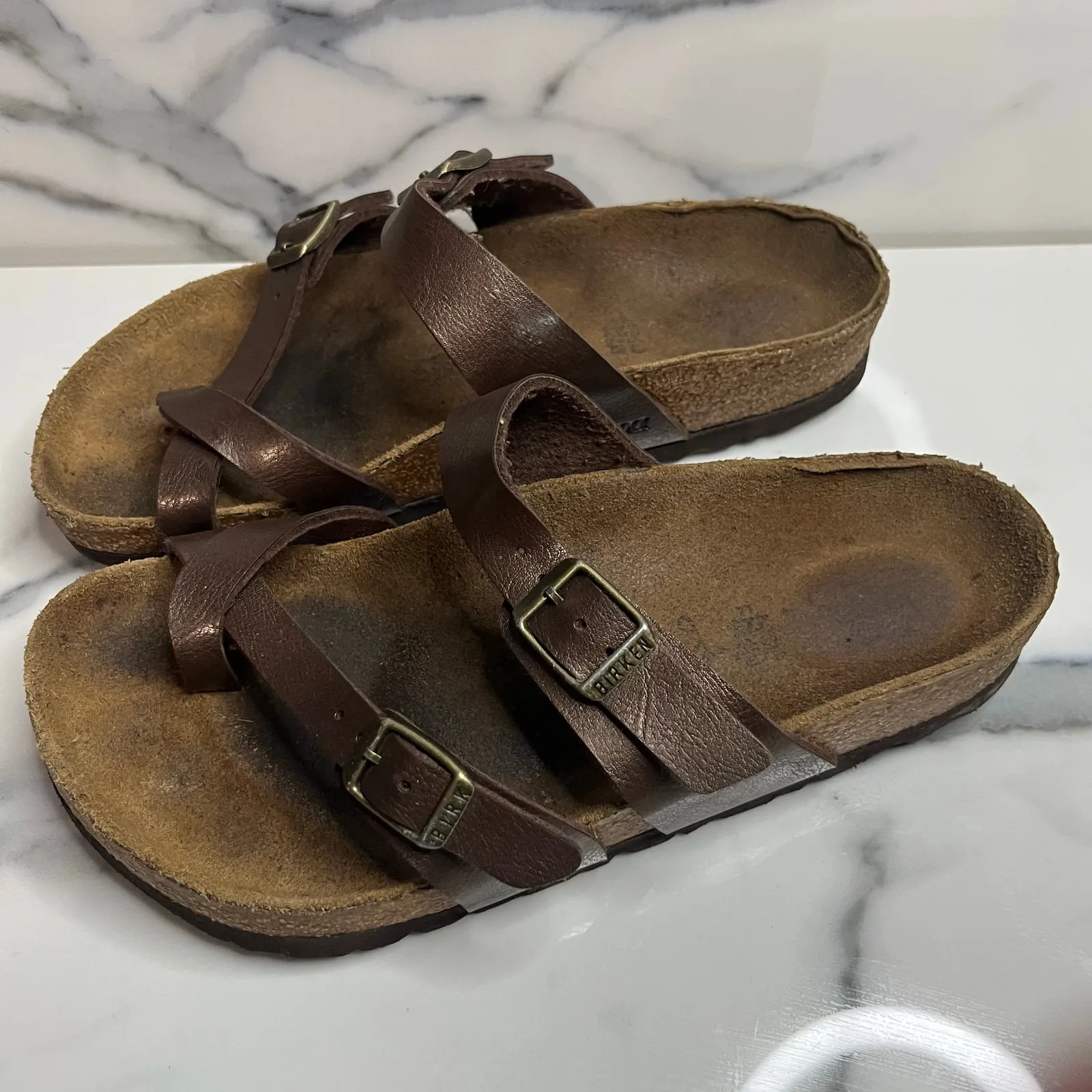 Birkenstock Women's Bronze Leather Closet Staple Mayari Sandals Sz 35 W Sz 4-4.5 - Image 3