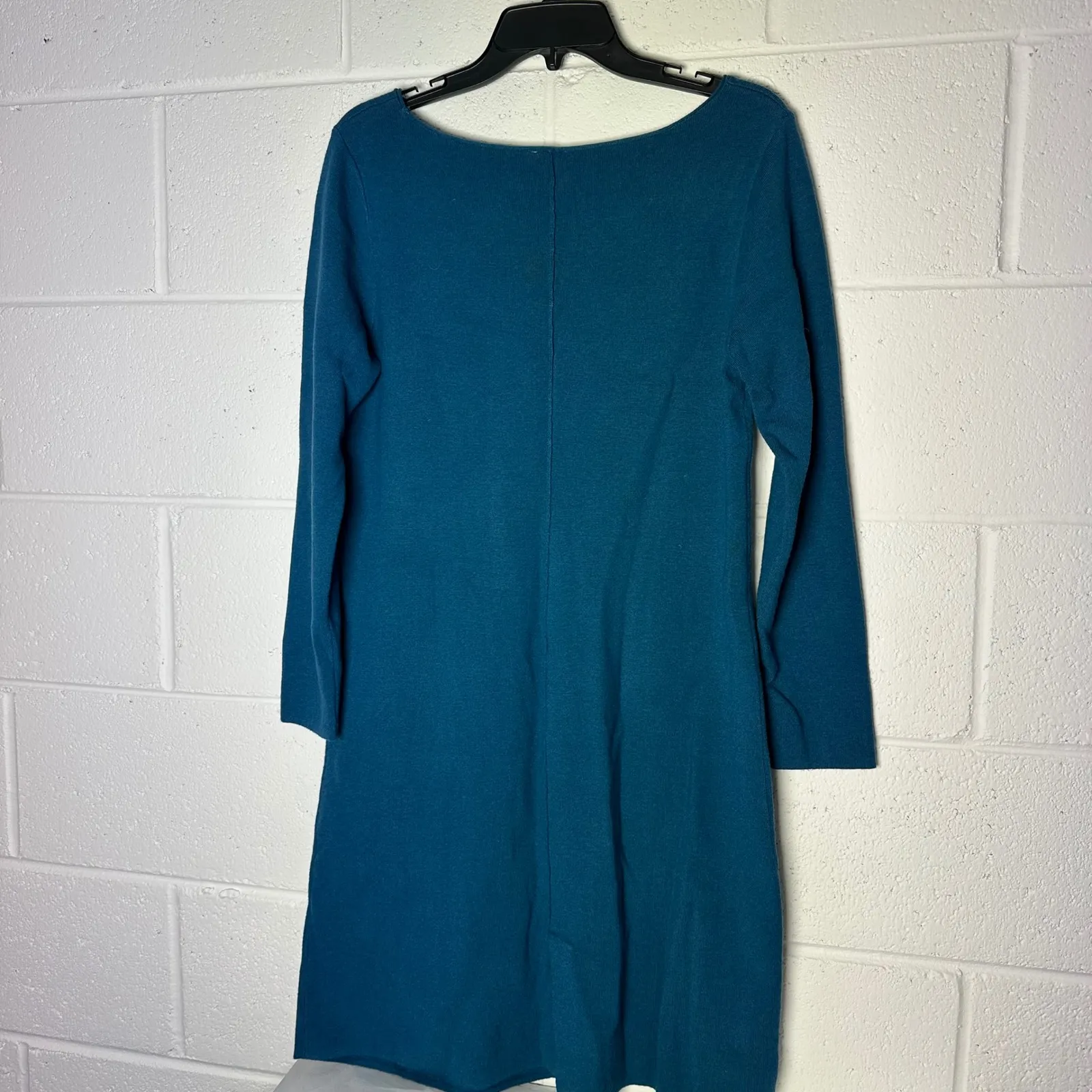 J.Jill Petite Medium Blue Teal Long Sleeve Knit‎ Sweater Dress Women's - Image 5