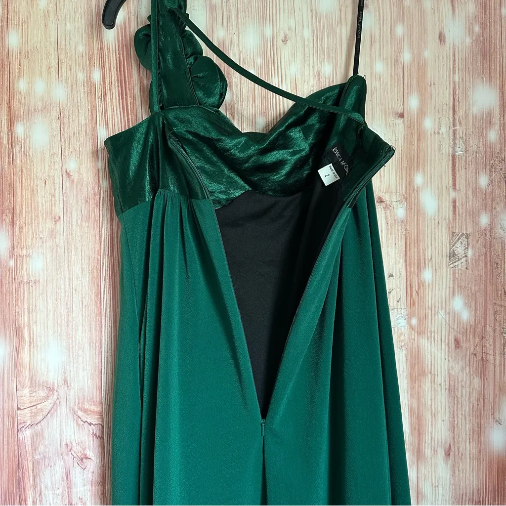 Jessica McClintock Vintage 90’s Y2K Emerald Green Flower Babydoll Mini Dress - Image 9