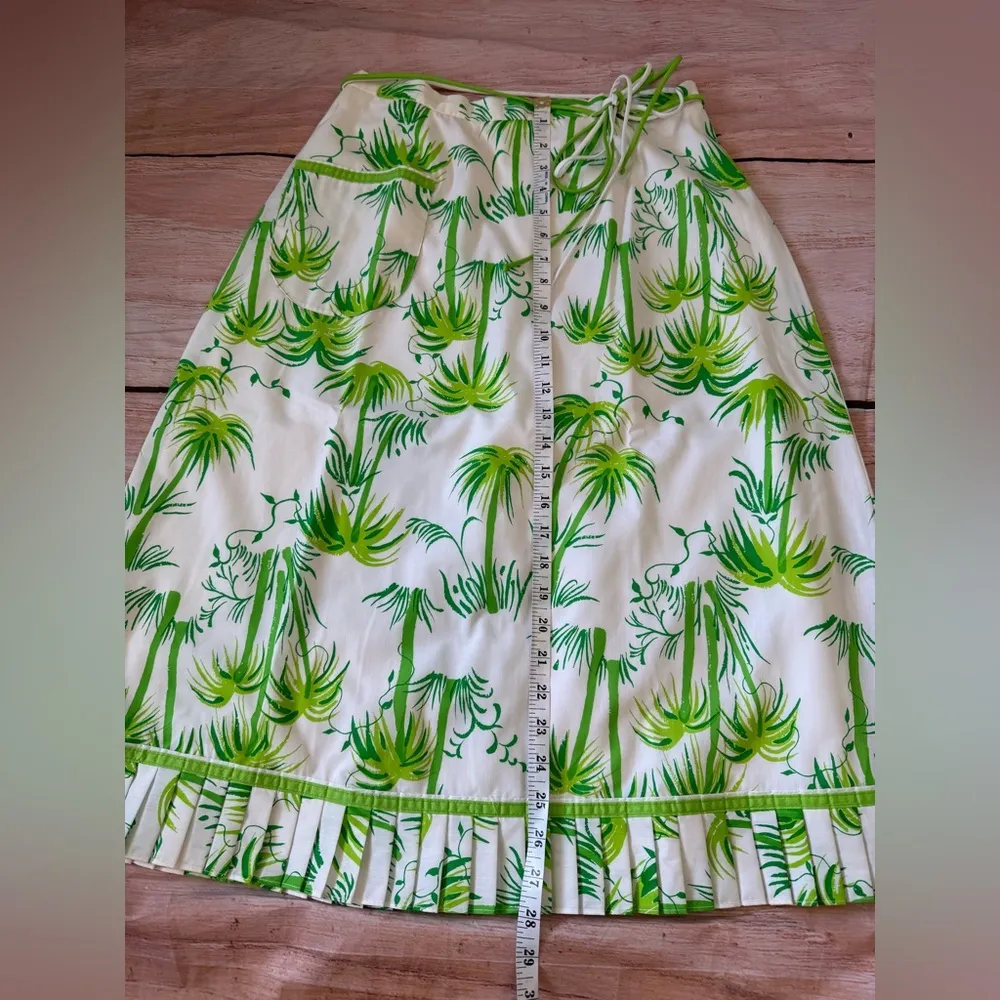 VTG The Lilly Lilly Pulitzer 60s Label Tropical Palm Trees Maxi midi Skirt Sz 12 - Image 5