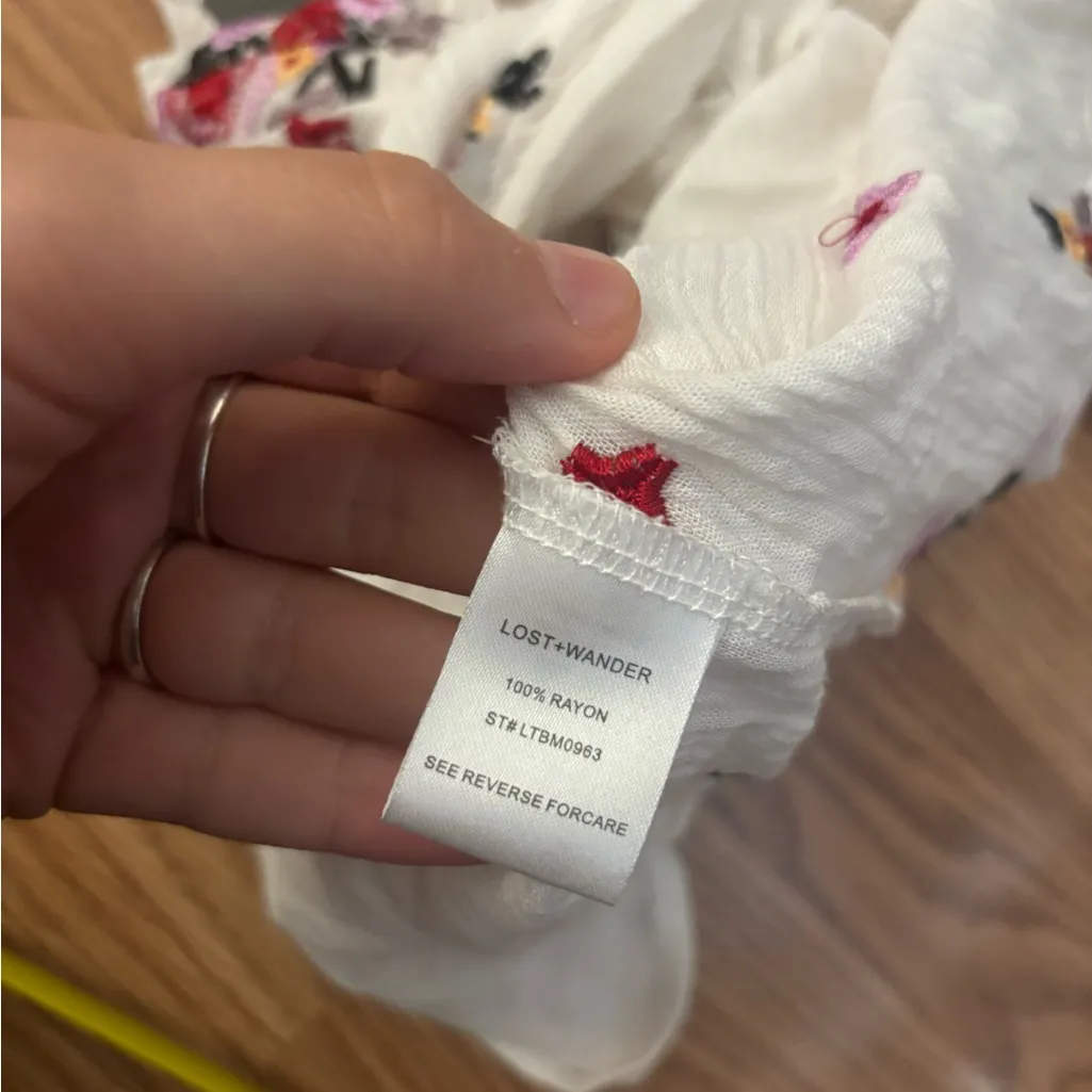 Lost + Wander Senorita Floral Crop Top Size Medium - Image 10