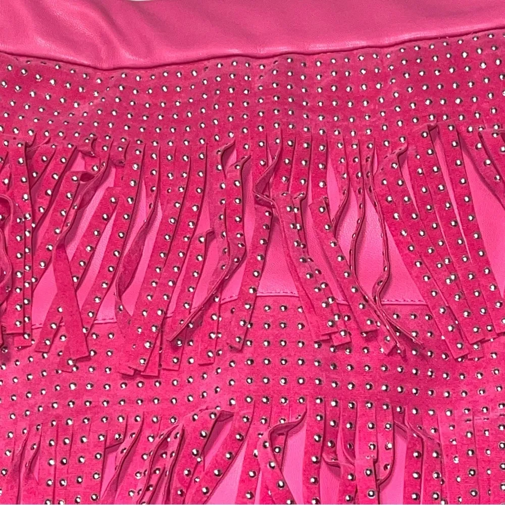 Sincerely Jules Pink Fringe Skirt Size M - Image 4