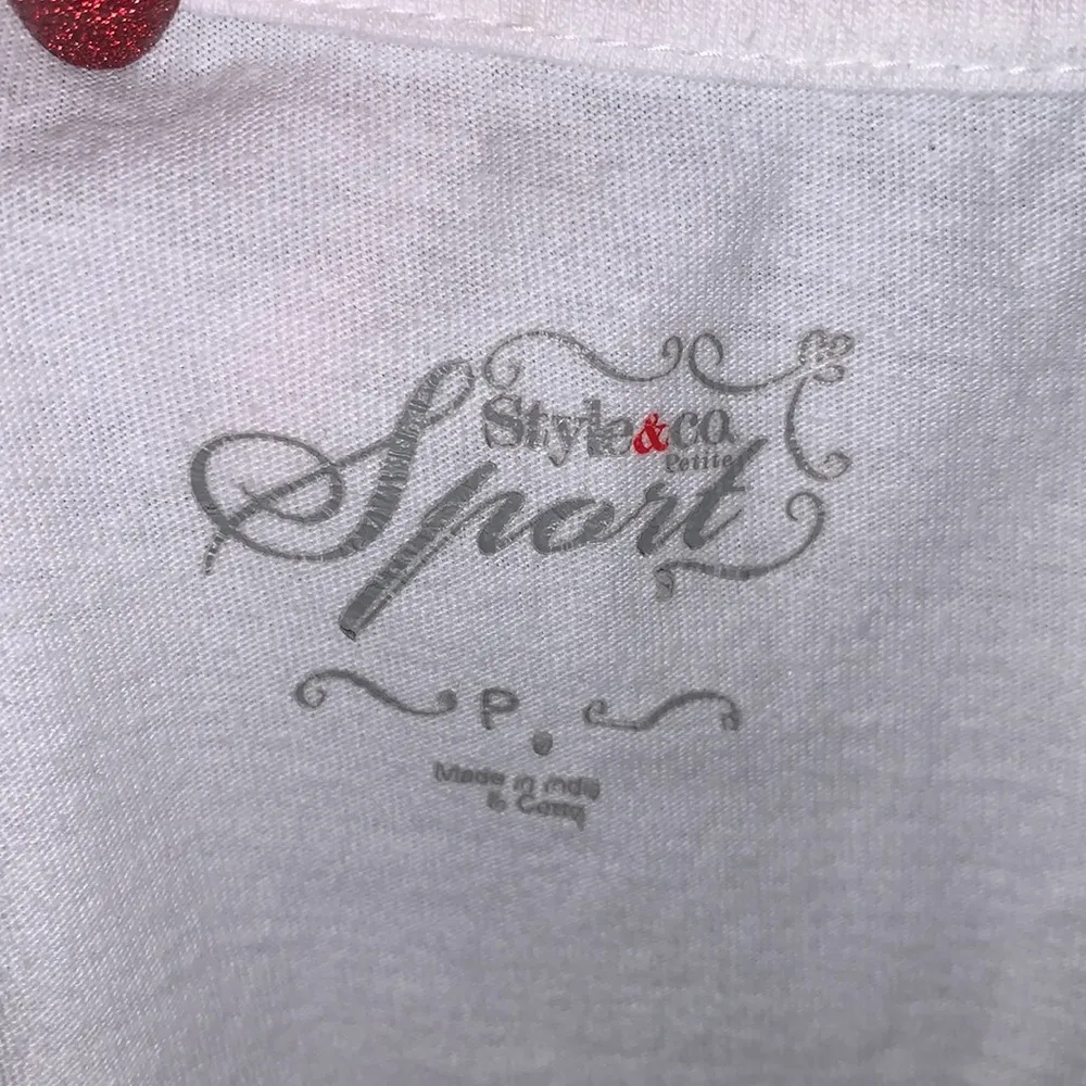 Style & Co  Sport petite white floral zebra short sleeve top - Image 7