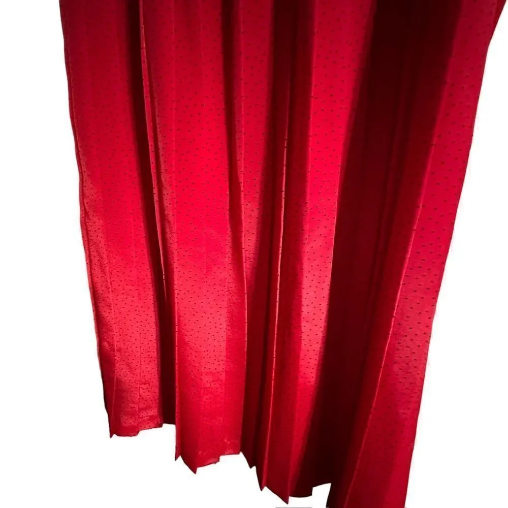 Vintage Andrea Gayle Two Piece Red & Black Dotted Skirt Set Size 16 - Image 8