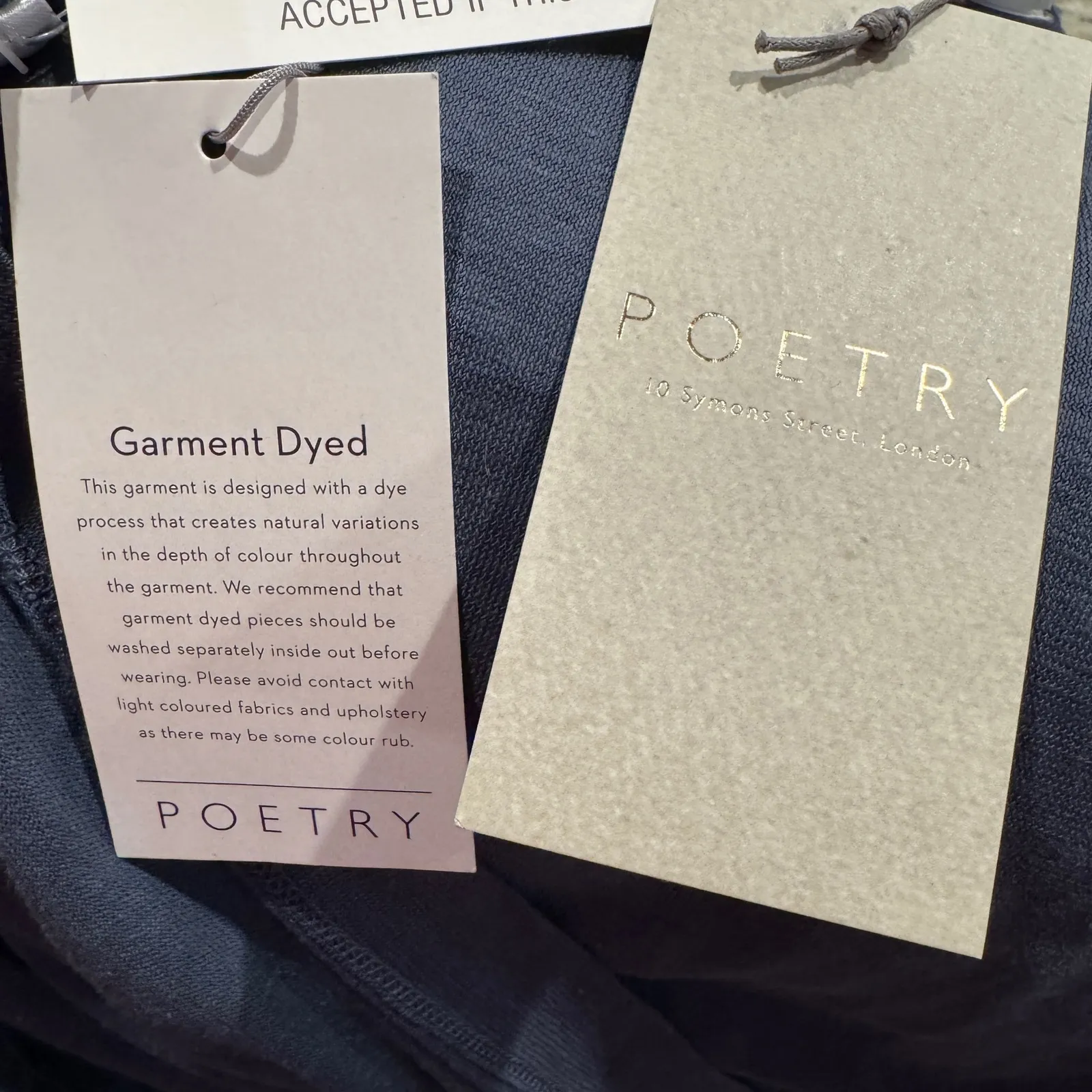 NWT POETRY Asymmetric 3/4 Sleeve Scoop Neck Tunic Top US 14 Hemp Cotton Blue - Image 3