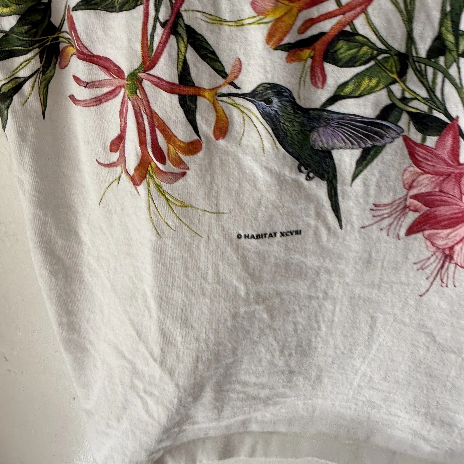 Vintage Habitat Shirt Womens Large‎ Hummingbird Floral Graphic Nature 90s USA - Image 4