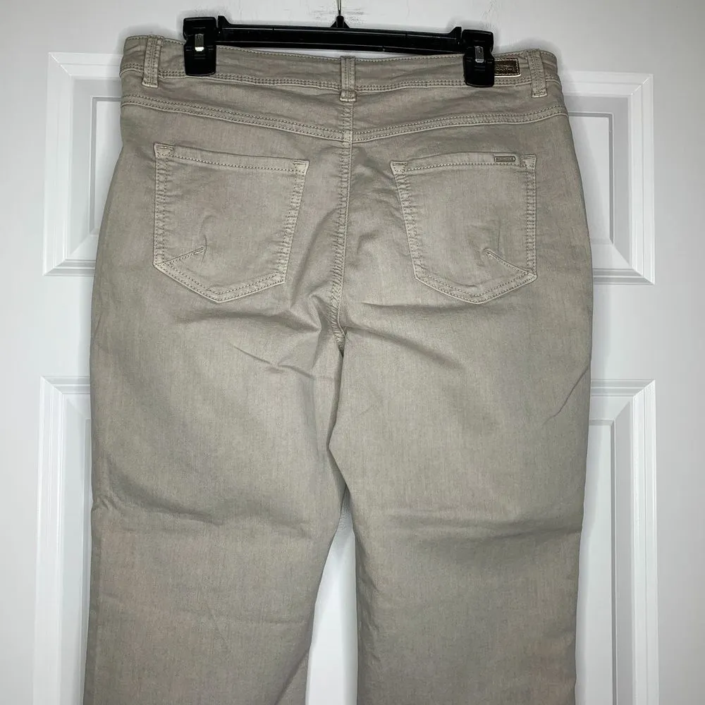 Bonita Cropped Jeans‎ Size 42 Button Leg Opening Womens Stretch 34X25 Gray - Image 4