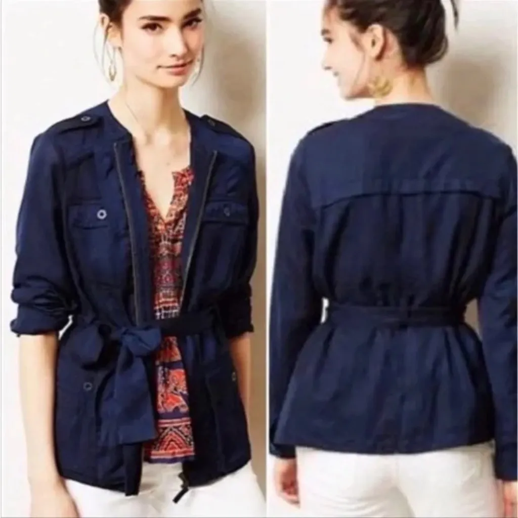 Anthropologie Hei Hei Navy Belted Utility Jacket - Image 2