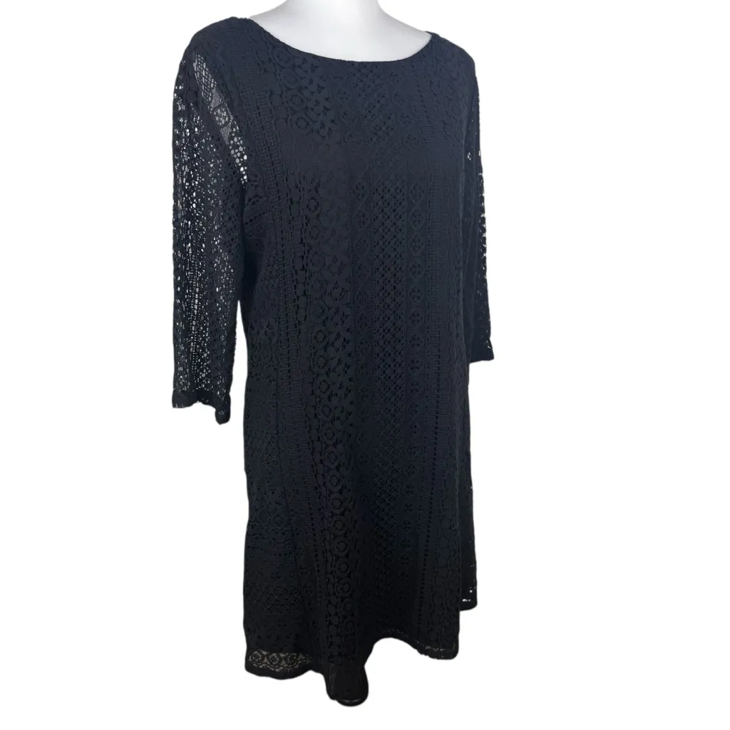 NWT Michael Stars Kaylay Lace Panel Black Dress Size Large - Image 6