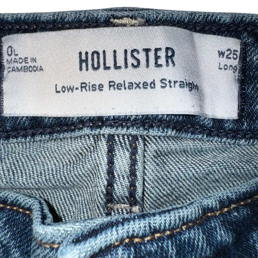 Hollister Women's Low-Rise‎ Relaxed Straight Leg Jeans 0L - Image 3
