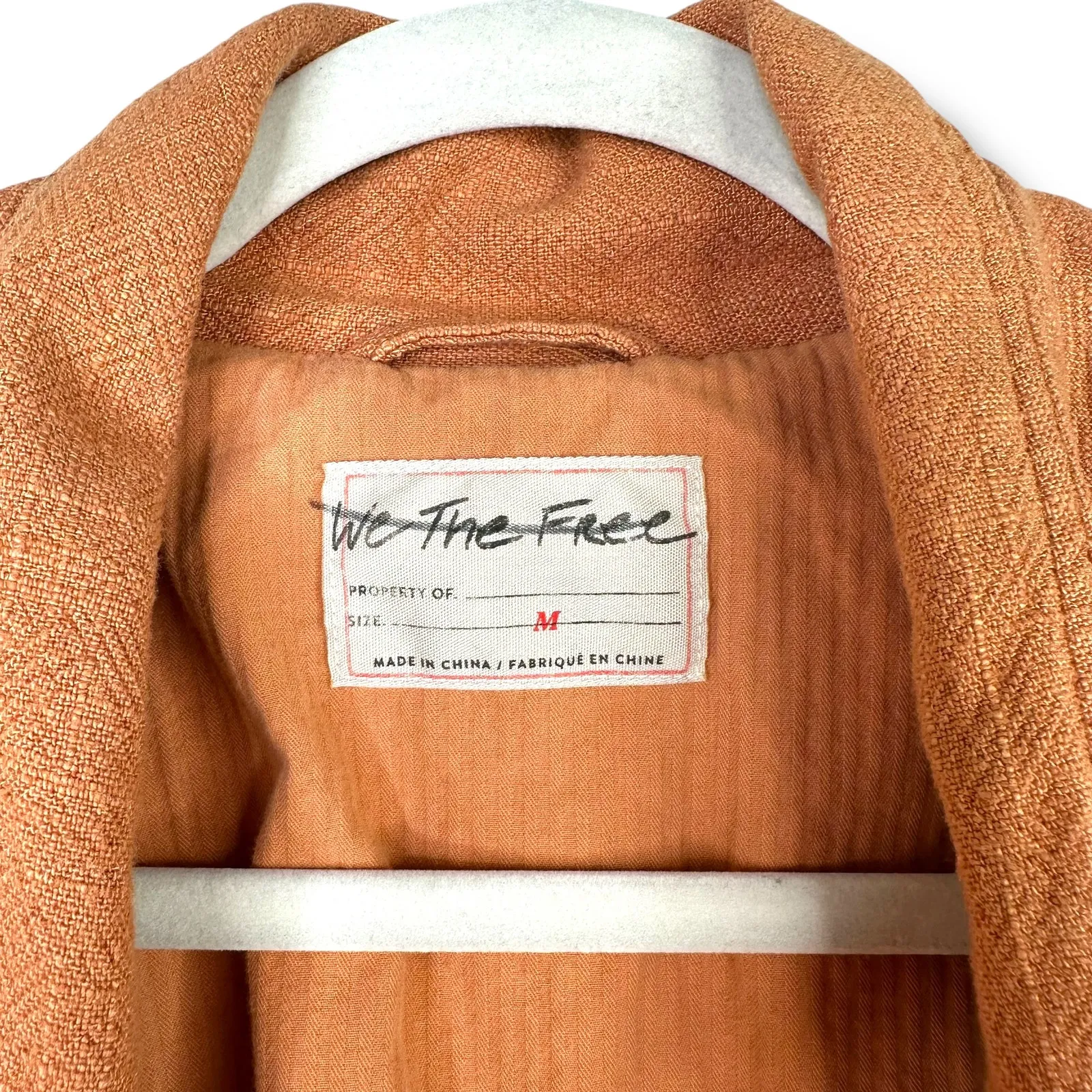 Free People NWOT We The Free Brown Button Linen Cotton Blend Heavy Blazer Jacket - Image 7