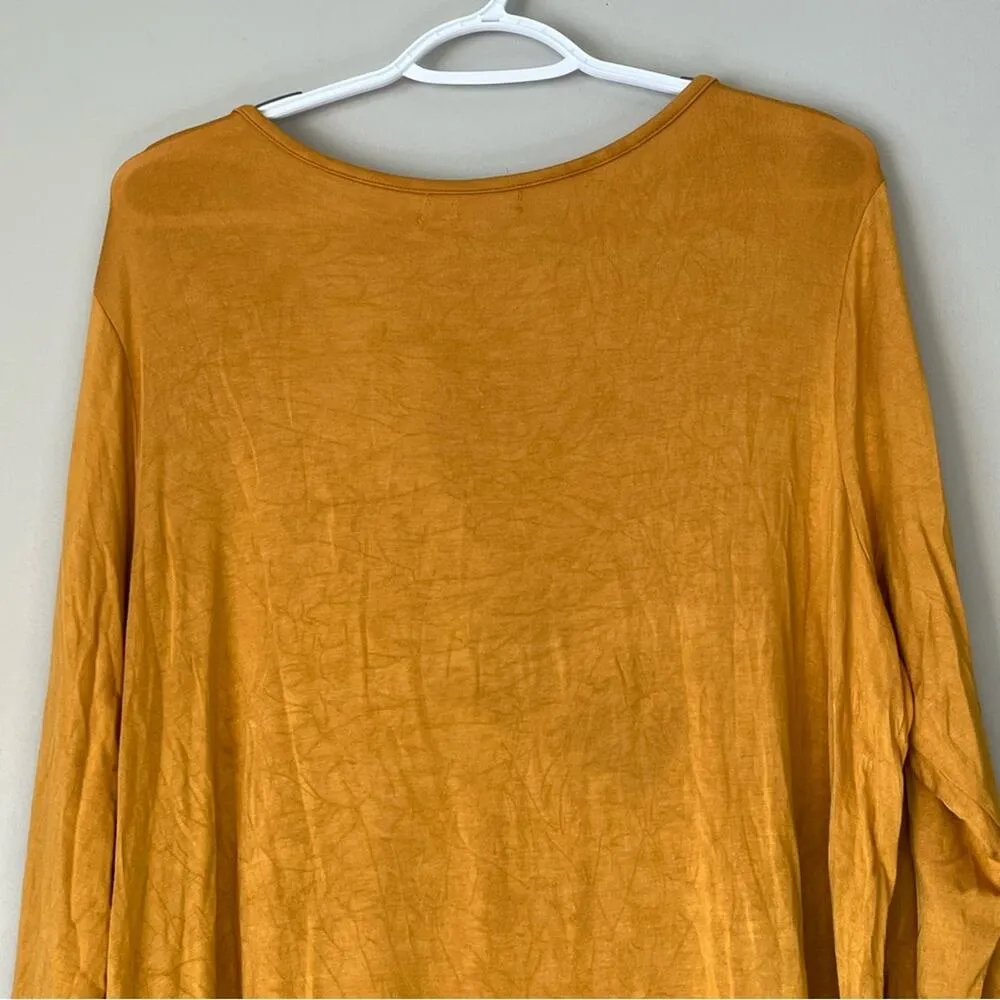 Retrology Mustard Yellow 3/4 Sleeve Tee Size 2X Orange - Image 7