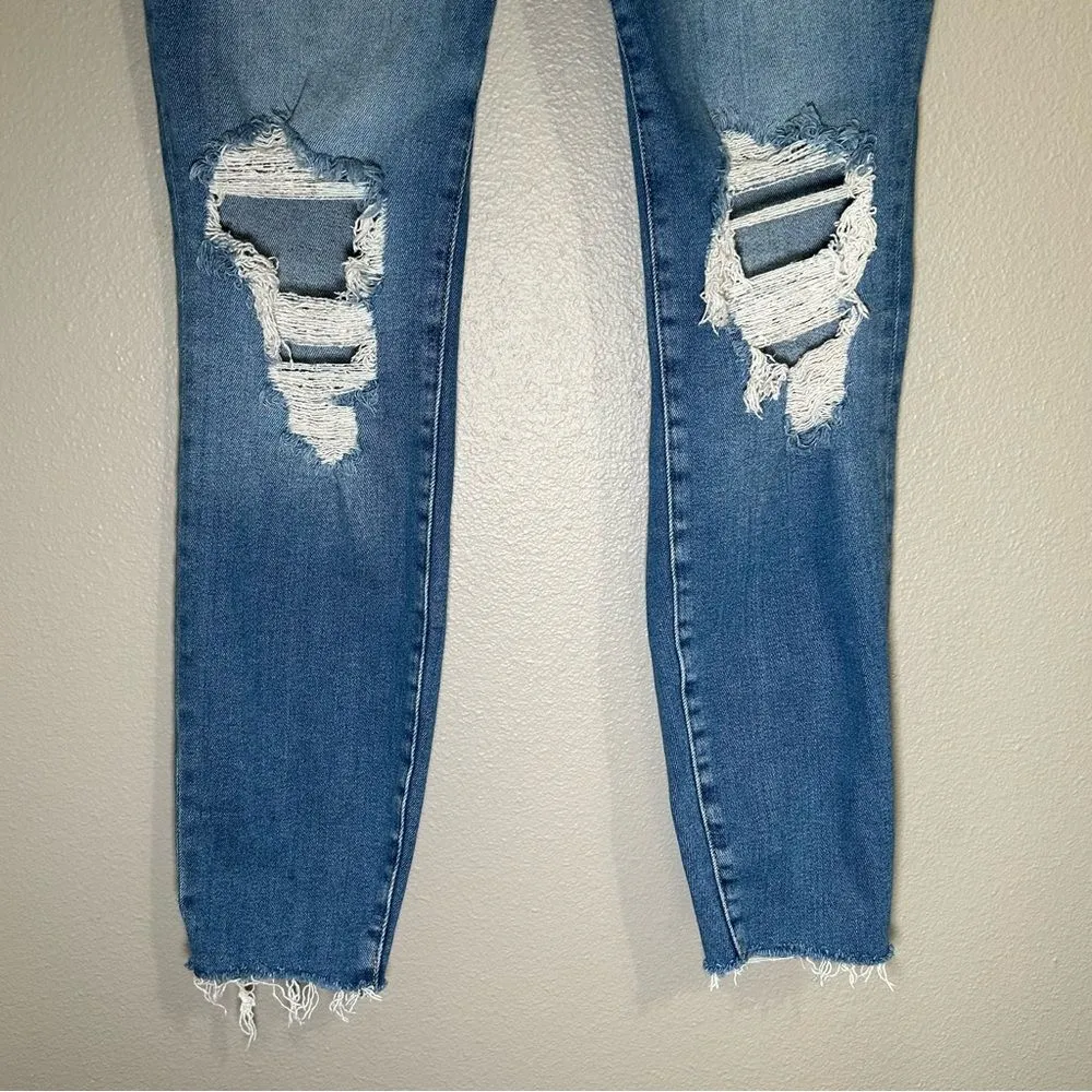 Good American Good Waist blue distressed skinny jeans women’s plus size 15 - Image 4