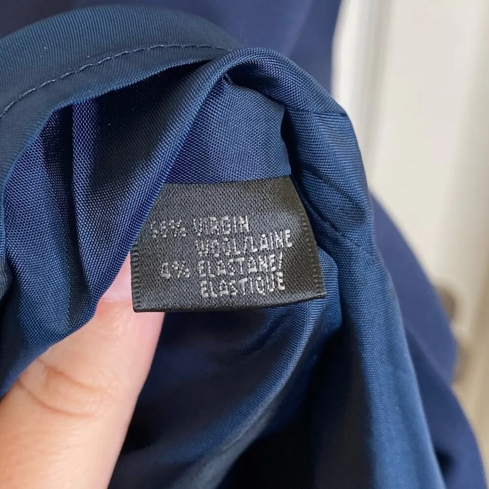 NWT LAFAYETTE 148 NY Blue Sheath Dress V Neck Wool Size 6 Office Professional - Image 7