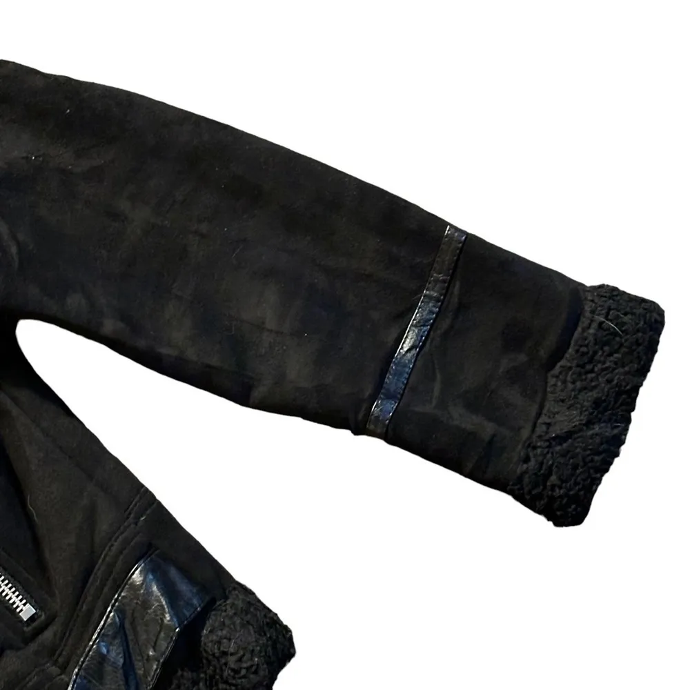 Zara Double‎ Faced Jacket Black Moto Style Buckles Zippers Large 6318/226/800 - Image 5