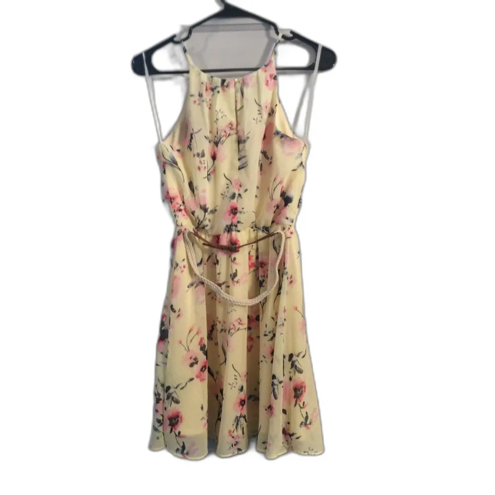 BCX Small Yellow Floral Romantic Girly Cottage Dress Sleeveless Lined  Summer - Image 2