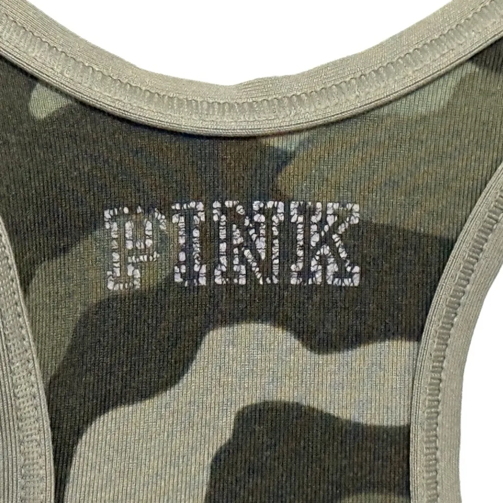 Womens PINK by Victoria's Secret Ultimate Green Camo Racerback Sports Bra Size M - Image 3