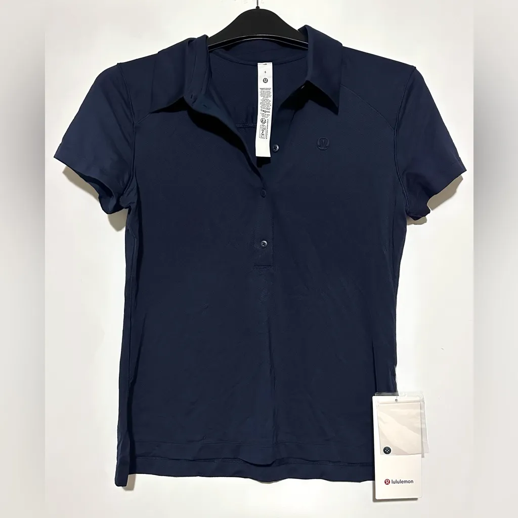 NWT Lululemon Quick-Dry Short-Sleeve Polo Shirt
True Navy Size 6 - Image 5