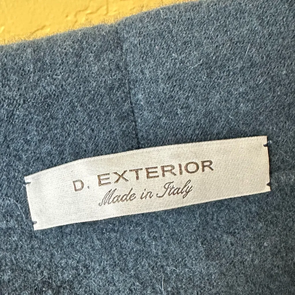 D. Exterior Angora Wool Coat Blue - Image 3