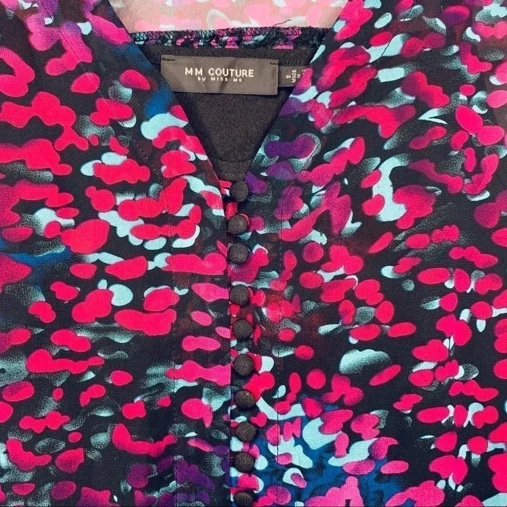 MM Couture by Miss Me Animal Print Tunic Blouse Size Small - Image 5