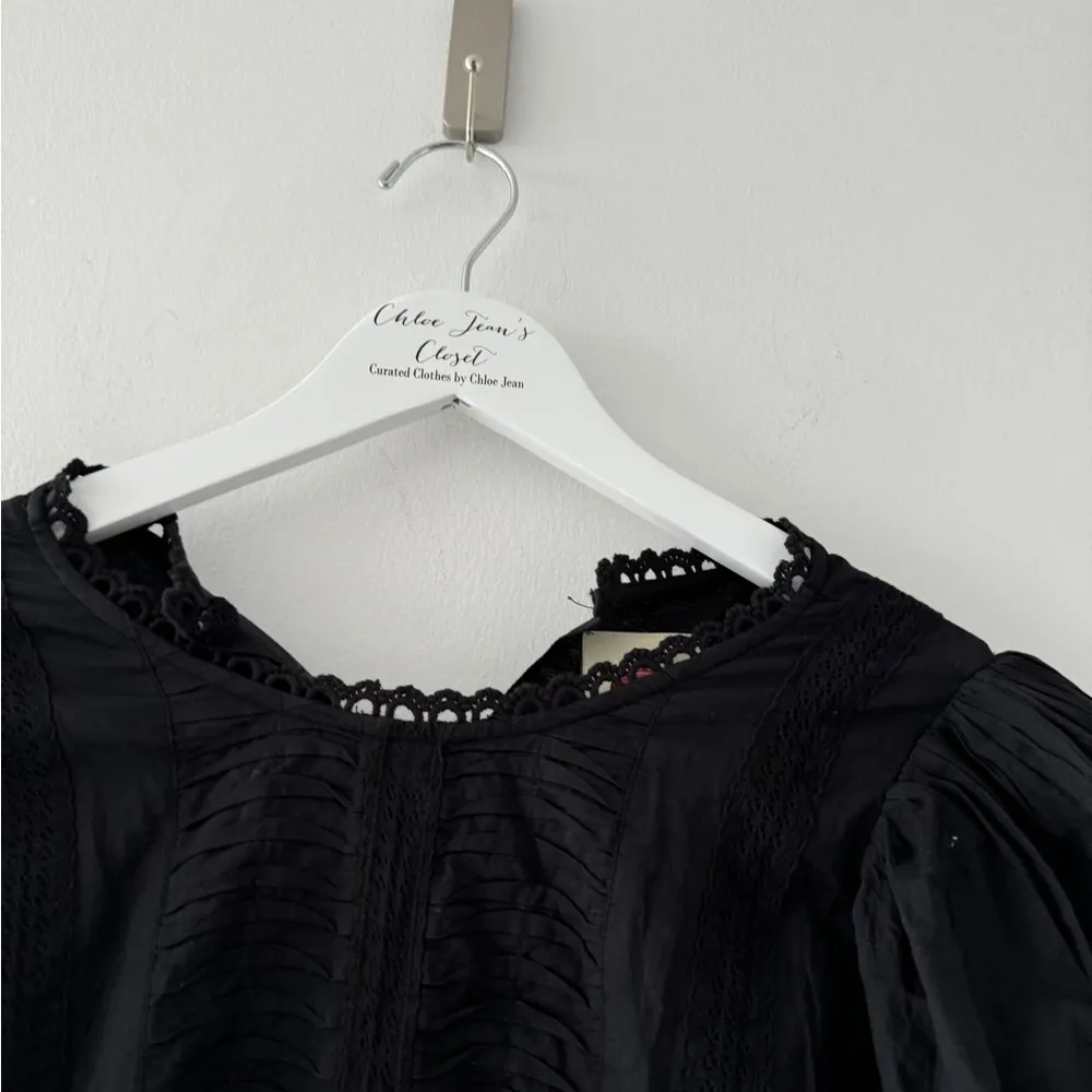 FARM RIO Black Lace Long Sleeve Mini Dress M - Image 5