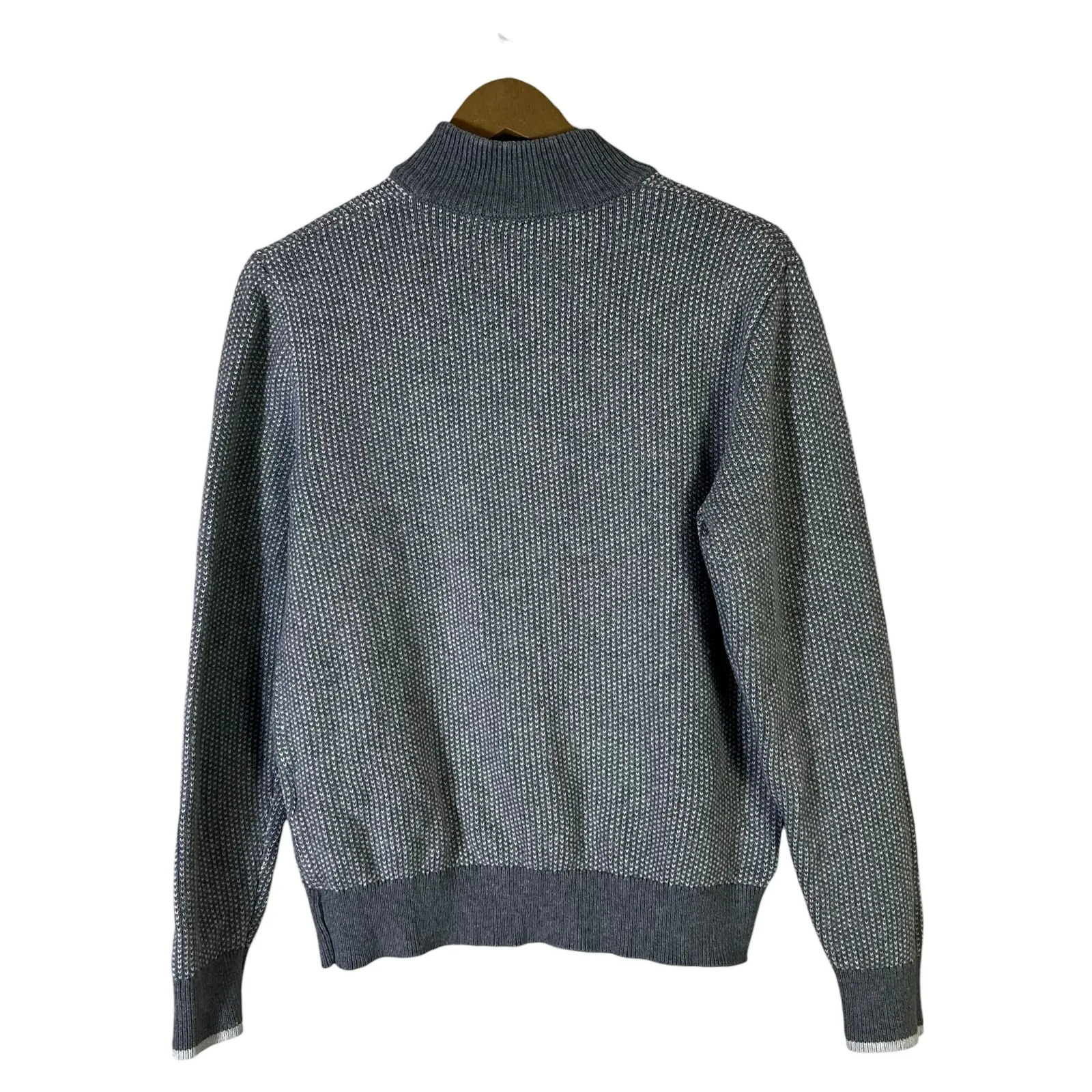 Vineyard Vines 1/4 Zip Mock Neck Sweater Mens S Gray Cotton Cashmere Classic - Image 5