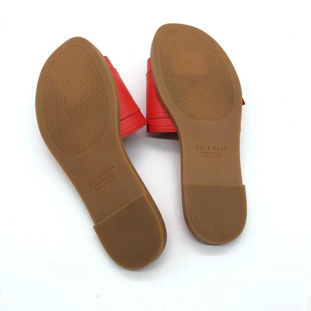 Cole Haan Womens Charlotte Grand 360 Red Leather Slide Sandals Size 5 - Image 5