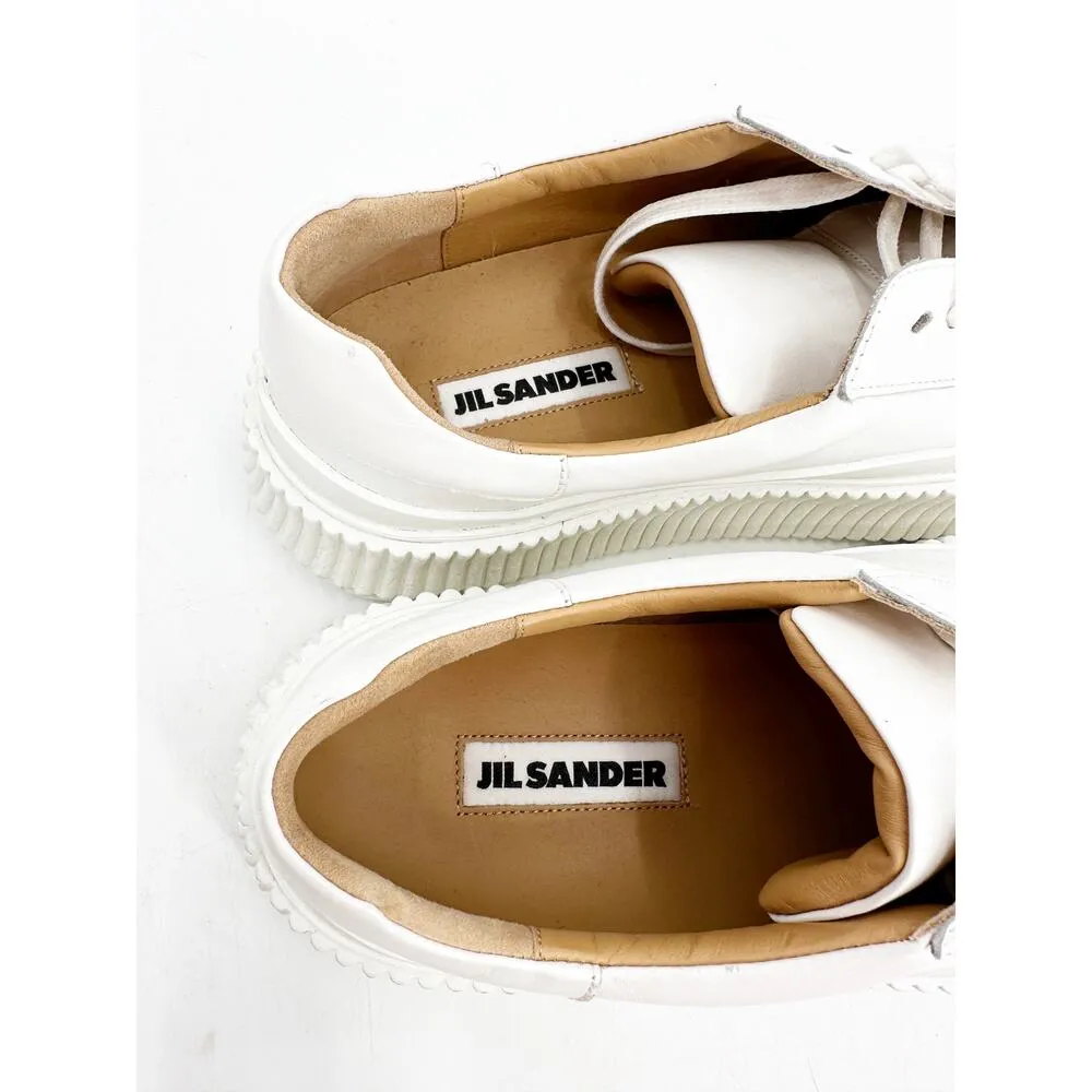 Jil Sander Olona Flatform Sneakers Platform White Leather 40 - Image 3