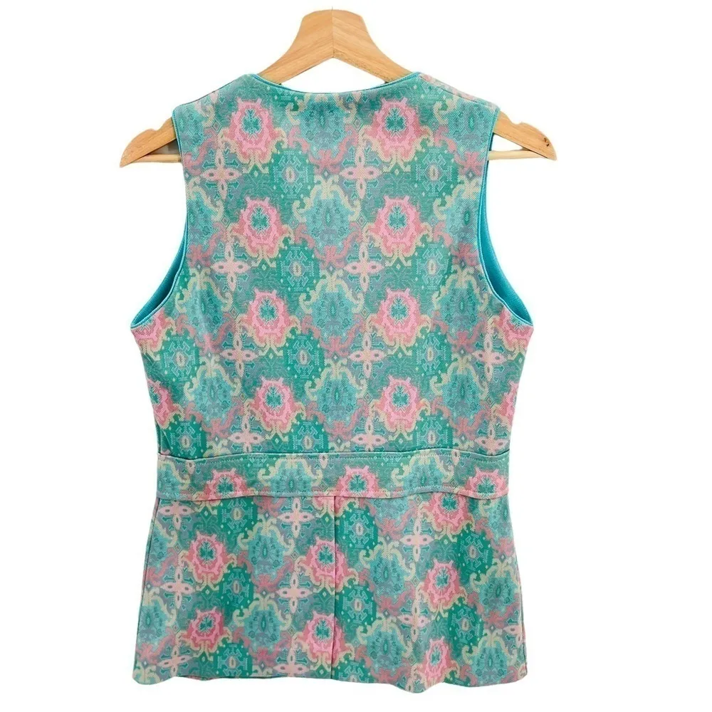 BRADLEY Vintage 70’s Polyester Sleeveless Button Down Vest Green Size undefined - Image 5