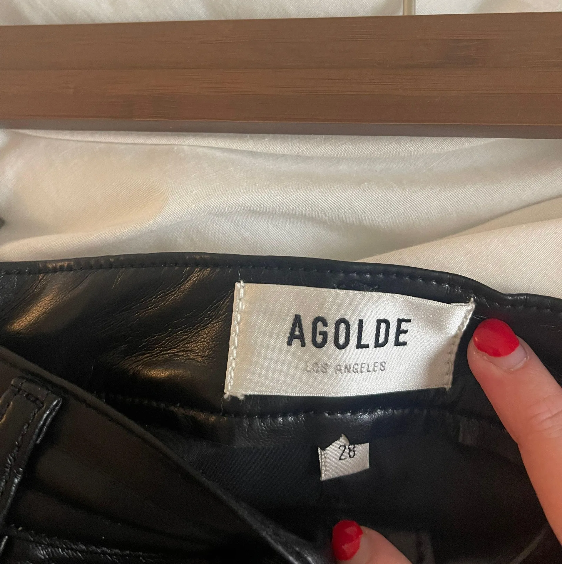 AGOLDE Straight leg leather pants  - Image 3
