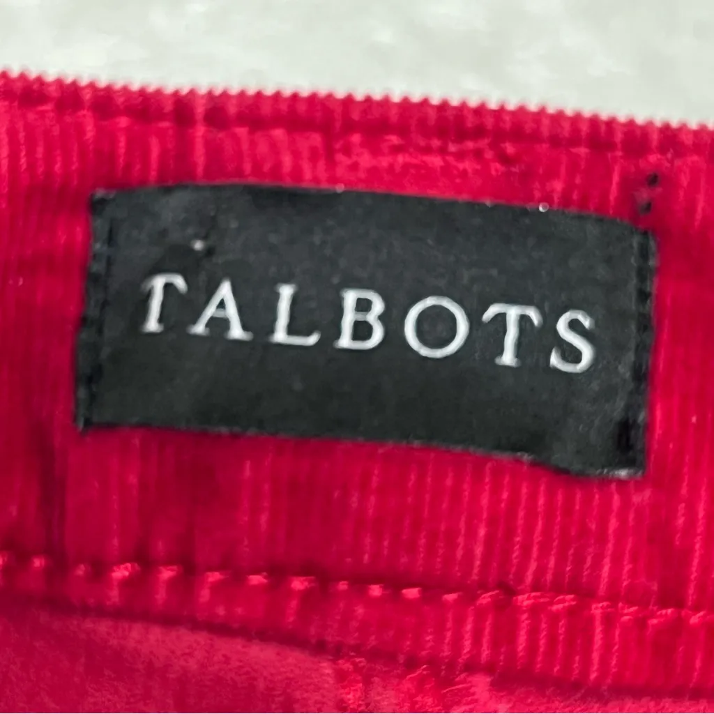 Talbots Women's Vibrant Red Corduroy straight leg pants 6P Jeans - Image 2