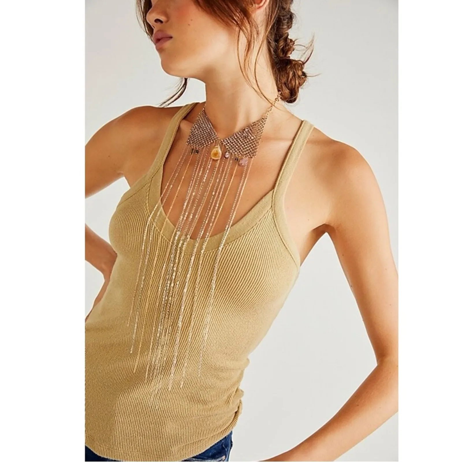 Free People Ariana Ost No Halo Body Chain NWT Necklace Fringe Bohemian Festival - Image 16