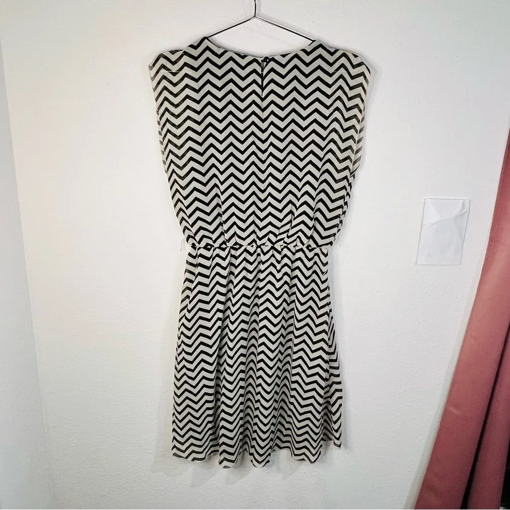 Tacera Short Sleeve Mesh Stripe Dress Work to Weekend Minimalist Size Small - Image 6