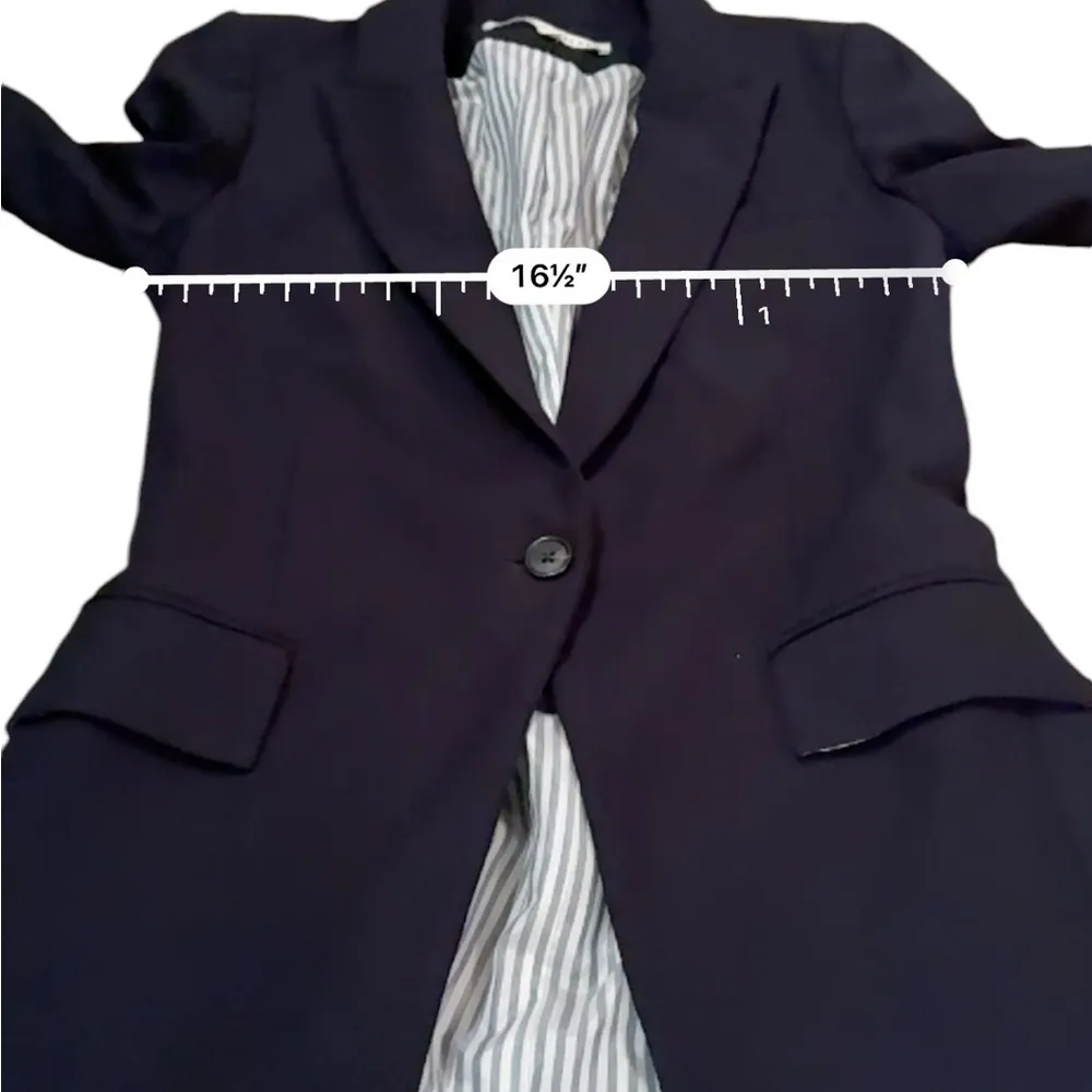 Veronica Beard Classic Crepe‎ Single Button Blazer in Midnight Blue Sz 0 - Image 11