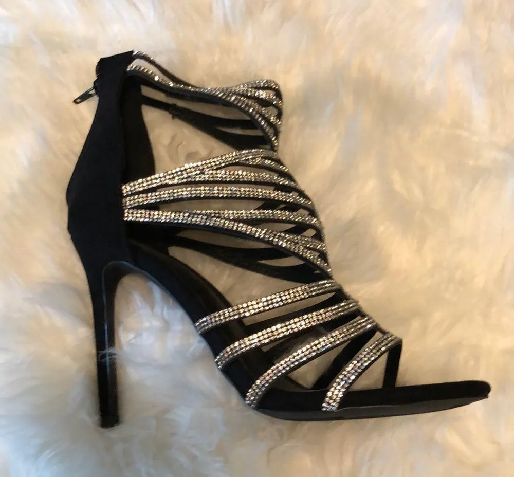 Olivia Ferguson Spike Heels Rhinestone Straps 10 - Image 6